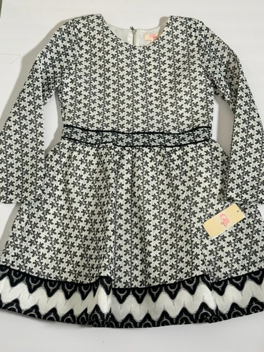 NWT GB Girls Size 14 Black White Lace Holiday Dress